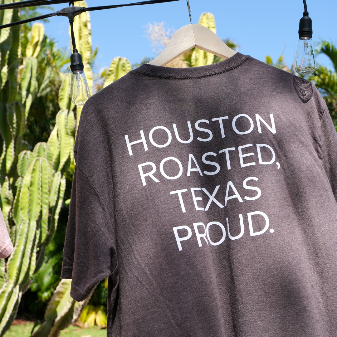 Brown 'Houston Roasted, Texas Proud.' T-Shirt