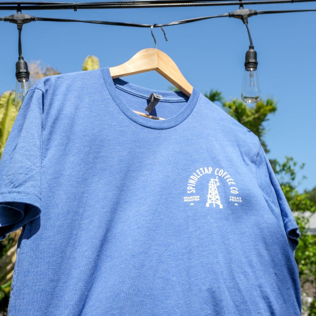 Blue 'Houston Roasted, Texas Proud.' T-Shirt