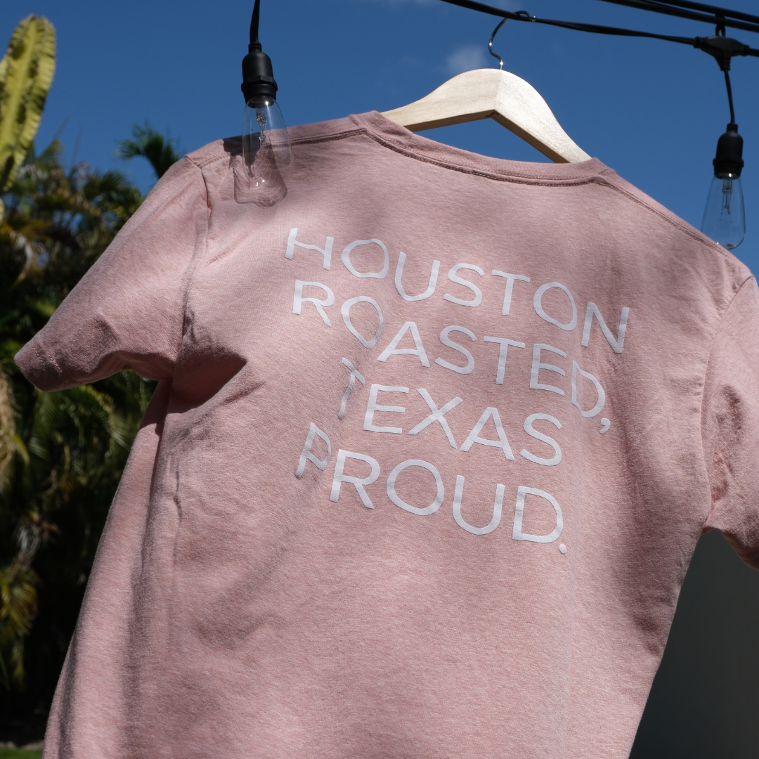 Pink 'Houston Roasted, Texas Proud.' T-Shirt